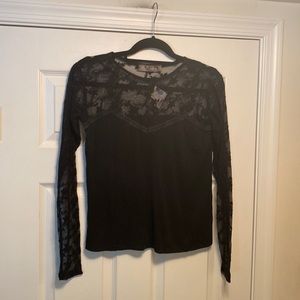 Brand New B Flawless Black w/Lace Long Sleeve Top…size S